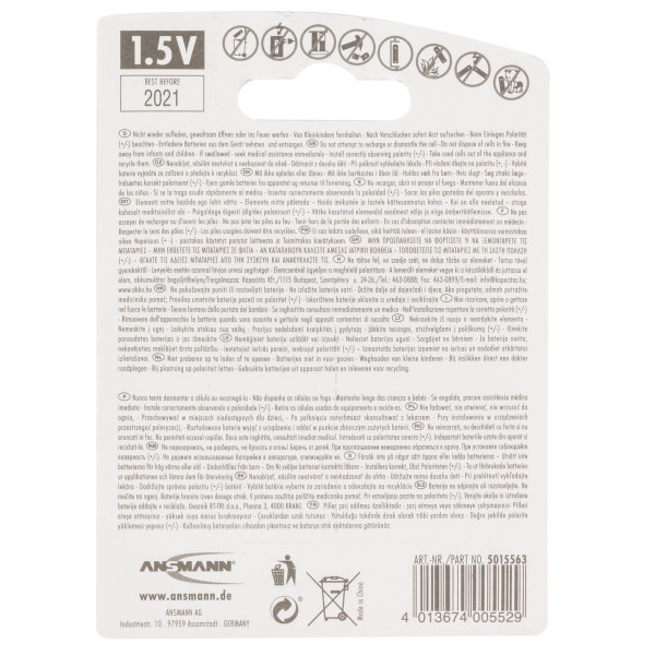 Piles alcalines LR06 AA - Ansmann — vue 6