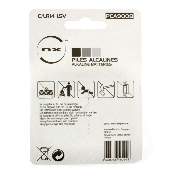 Piles alcalines C/LR14 1,5 volt - NX-Ready — vue 3