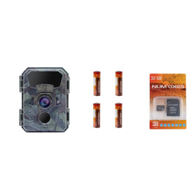 NUM'AXES - Pack Piège photographique PIE1066 + 4 piles AA LR6 + carte mémoire 32 Gb