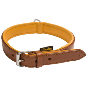 Collier pour chien cuir marron, doublé cuir - Heim