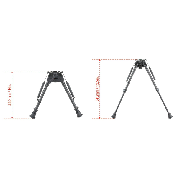 Bipied 9-13.5 Carbon Grenadiere Rail Weaver Pieds Retractables — vue 5