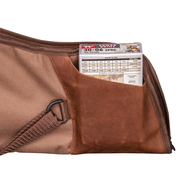 Fourreau fusil toile marron et cuir — vue 4