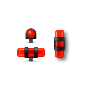 Guidon fluo rouge ajoure M2.6 D4 L12.5 — vue 2