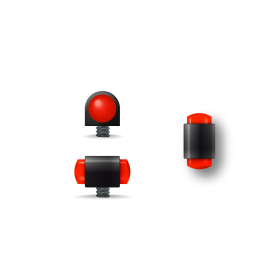 Guidon fluo rouge plein M2.6 D3.5 L8 — vue 2