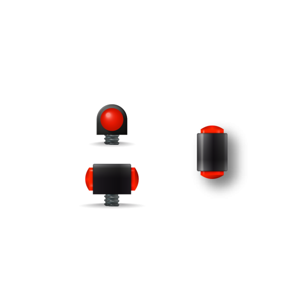 Guidon fluo rouge plein M2.6 D3 L7 — vue 2