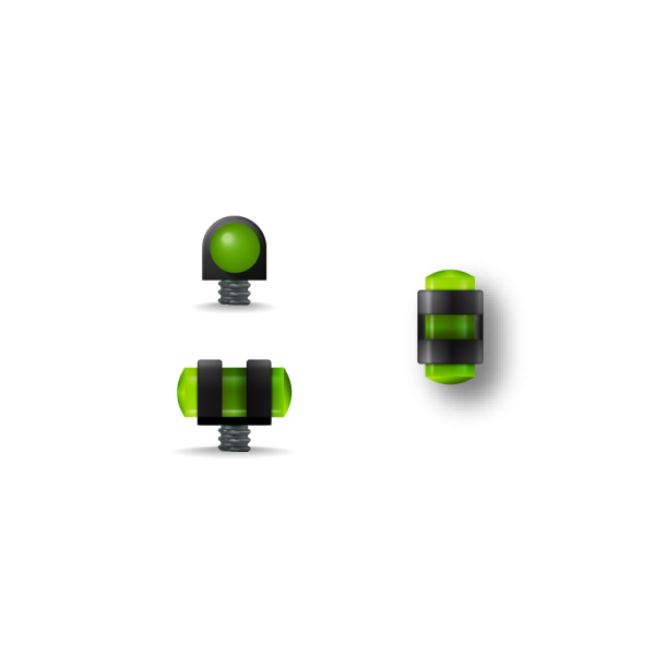 Guidon fluo vert ajoure M3 D3 L7.5 — vue 2