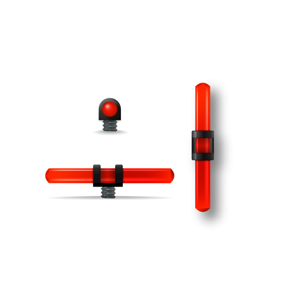 Guidon fluo rouge ajoure M2.6 D2 L17.5 — vue 2