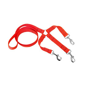 Laisse polypropylène en 120 + tripleur orange