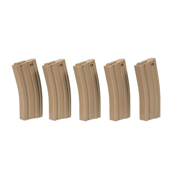 Boîte de 5 chargeurs AEG 120 cps M4 Tan — vue 2