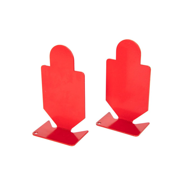 Cible et porte cible métal rouge — vue 2