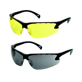 Lunettes de protection CE jaune branches noirs