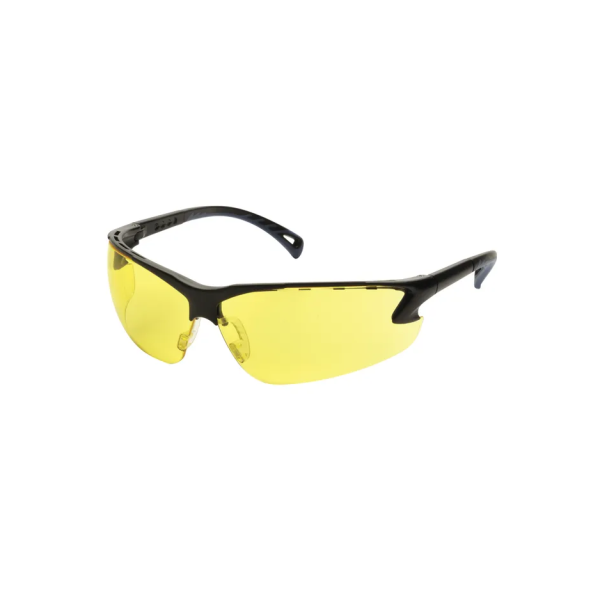 Lunettes de protection CE jaune branches noirs — vue 3