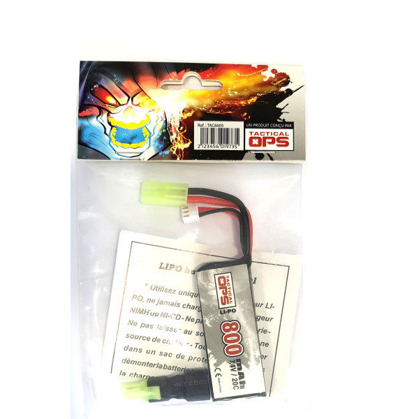 Batterie Li-Po 7,4V 800mAh2*602562P stick — vue 2