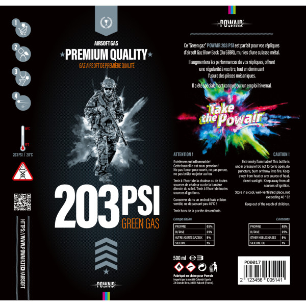 Bombe gaz 203 PSI 500ml — vue 2