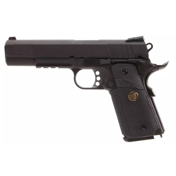 Pistolet 6mm Gaz Meu Noir avec Rails — vue 2
