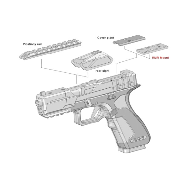 Pistolet 6mm P1 CSI Gaz Noir — vue 5