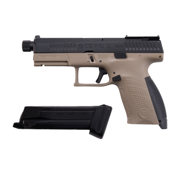 Pistolet 6mm CZ P10C Or-OT CO2 Blowback Noir et Tan — vue 3