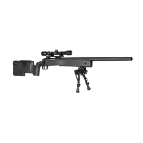Réplique longue 6mm SA-S02 Core Sniper HV avec lunette et bipied noir — vue 2