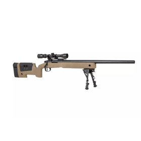 Réplique longue 6mm SA-S02 Core sniper lunette et bipied tan — vue 2