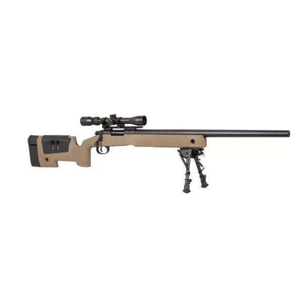 Réplique longue 6mm SA-S02 Core sniper lunette et bipied tan — vue 2