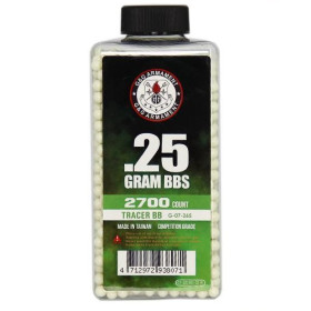 Billes 0.25g tracantes vertes en bouteille de 2700