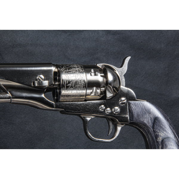 Réplique 1860 Army Acier Nickelé Gravé Cal 44 PN — vue 3
