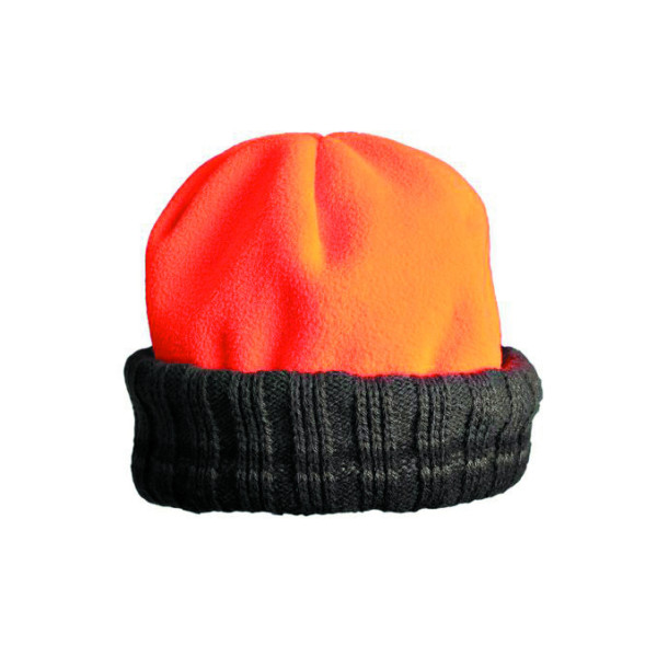 Bonnet polaire reversible vert/orange fluo — vue 3