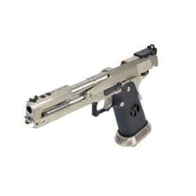 Pistolet airsoft GBB AW Custom HX2201 IPSC Split Silver gaz culasse mobile — vue 2