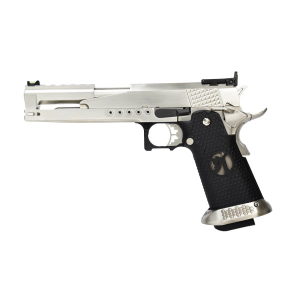 Pistolet airsoft GBB AW Custom HX2201 IPSC Split Silver gaz culasse mobile — vue 5
