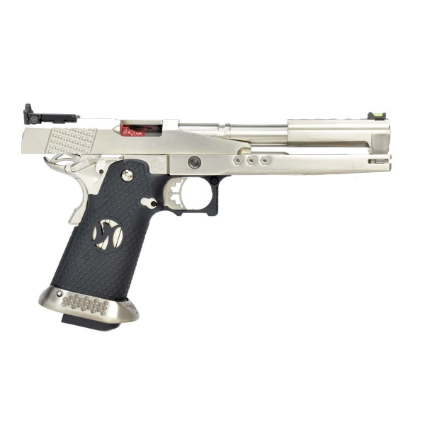 Pistolet airsoft GBB AW Custom HX2201 IPSC Split Silver gaz culasse mobile — vue 6