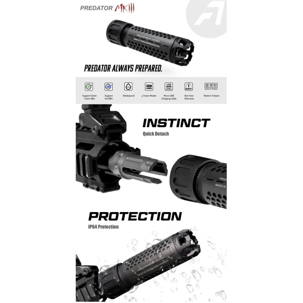 Traceur airsoft Acetech Unit Predator MKIII Noir avec Blaster MS — vue 5