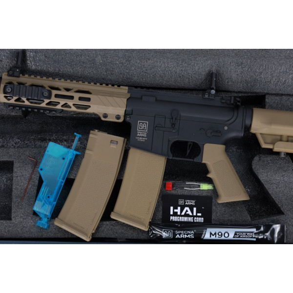 Réplique longue airsoft Specna Arms SA-F08 FLEX BLDC HAL G2 Tan et Noire 6mm — vue 4