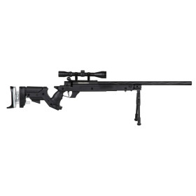 Réplique sniper airsoft bolt-action Specna Arms SA-S13 Core avec bipied et lunette noire calibre 6 mm — vue 2