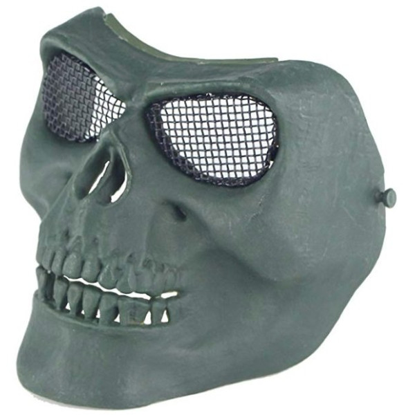 Demi-masque de protection faciale grillage Skull Tactical OPS Olive Drab — vue 2