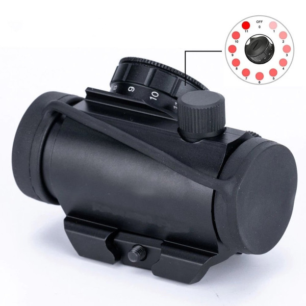 Point rouge compact Tactical OPS T1 avec montages Flexline — vue 3