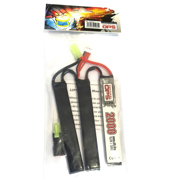 Batterie Li-Po Tactical OPS 11,1V 2000mAh Triple 3x9020122P — vue 2