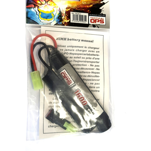 Batterie NiMH 8,4V 1600 mAh format 2/3A Tactical OPS L3L4 — vue 2