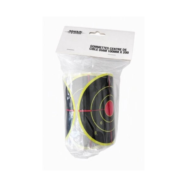 Gommettes centre de cible adhésives Powair 100 mm – lot de 200 — vue 2