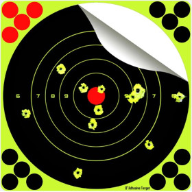 Cibles Splach fond noir impact jaune fluo 20x20 cm lot de 10 Powair — vue 2