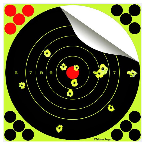 Cibles Splach fond noir impact jaune fluo 20x20 cm lot de 10 Powair — vue 2