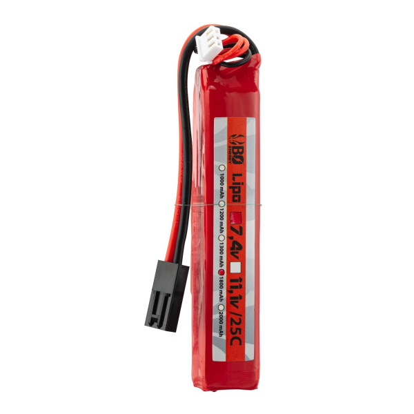 Batterie LiPo BO Manufacture 2S 7.4V 1800mAh 25C stick pour réplique airsoft