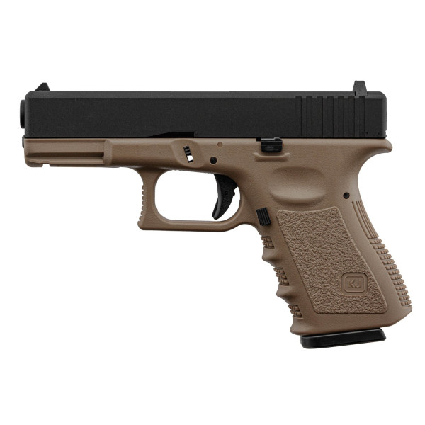 Réplique airsoft pistolet KJ Works KP-23 à culasse métal, disponible en noir, tan et kaki – Tan/Beige