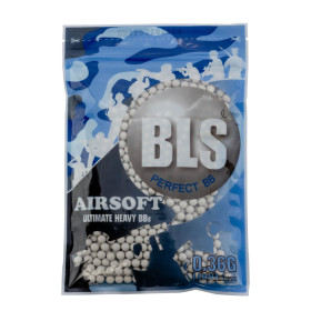 Billes airsoft BLS Ultimate Heavy 0,36 g blanches – Sachet de 1000 unités – Blanc