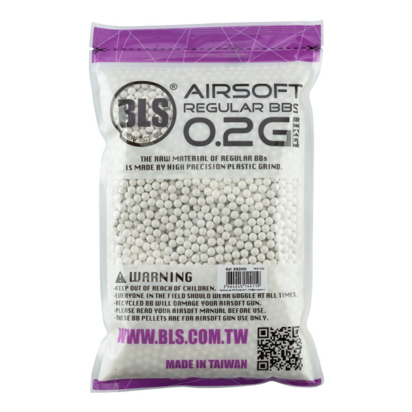 Billes airsoft BLS STD 6mm 0,20g blanches – Blanc
