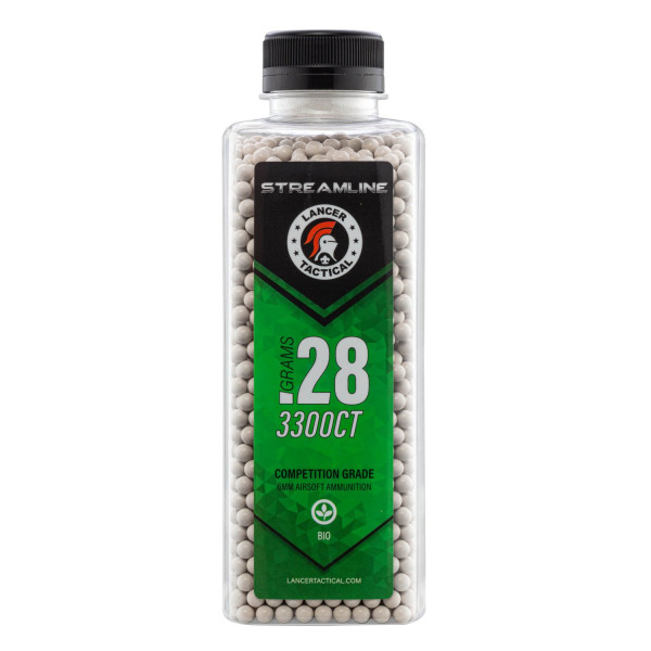 Billes airsoft biodégradables Lancer Tactical Streamline Bio – Blanc