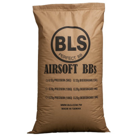 Billes airsoft biodégradables 6 mm BLS – Sac de 10 kg – Blanc