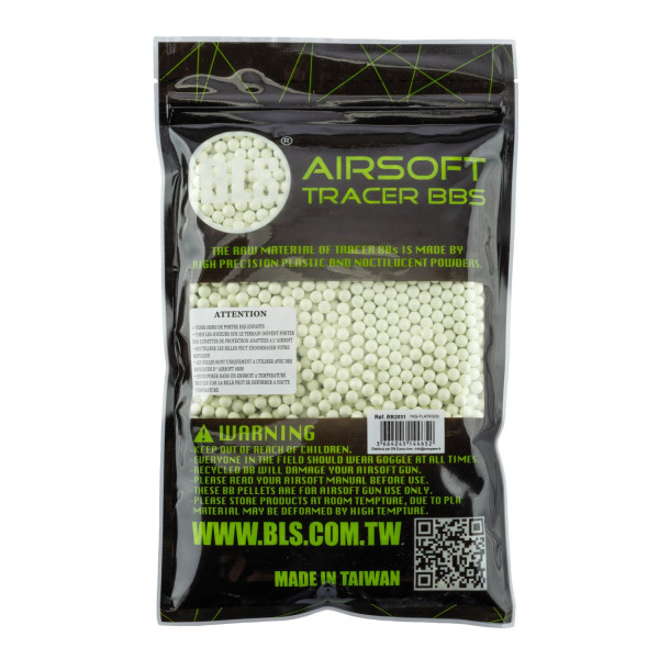 Billes airsoft traçantes biodégradables 6mm 0.32g BLS BIO vertes – Sac 1 kg – Vert