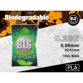 Billes airsoft biodégradables BLS 0.23g blanches 6mm