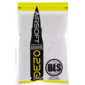 Billes airsoft BLS STD 6mm 0,23g blanches – Sachet de 1 kg – Blanc