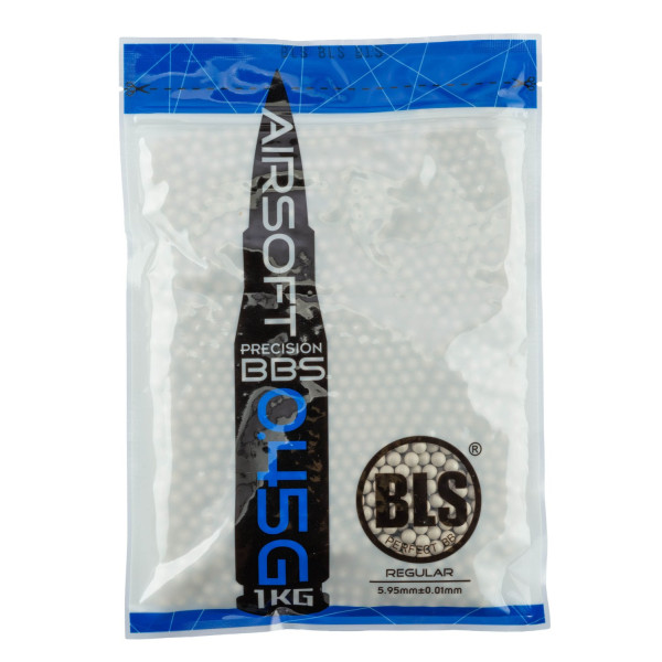 Billes airsoft lourdes 0,45 g BLS blanches – Sac de 1 kg – Blanc